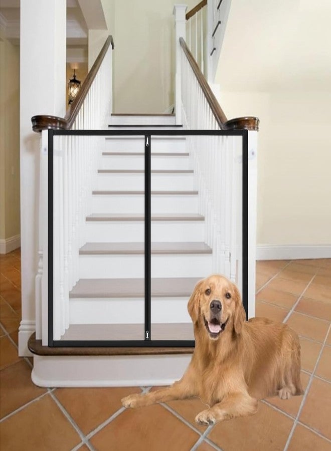 BrightRow 32" H x 38" W Dog Screen Mesh Gate Portable Puppy Safety Fence No Drilling Dog Gates Indoor Outdoor Pet Safety Guard Essentials for Stairs Doorways Deck Porch Hallways Patio - Image 4